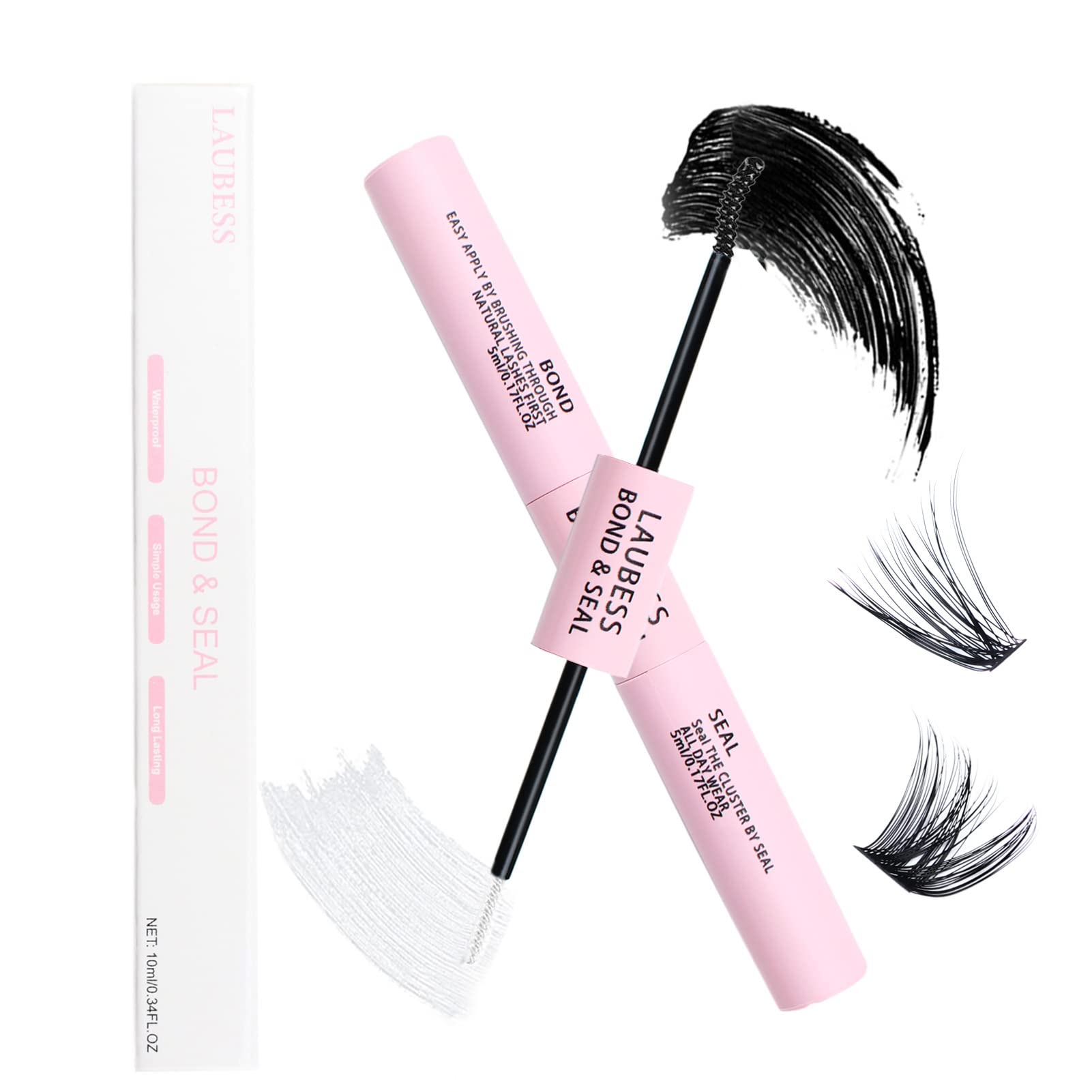 Lash Bond and Seal Mascara for Long Lasting Waterproof Eyelash Extensions - 5ml+5ml