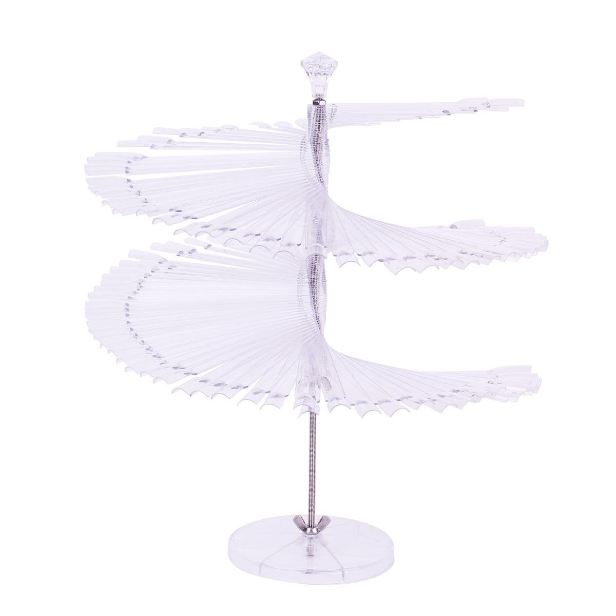 Yimart 120 Sticks Nail Art Color Chart Display Stand Spiral False Nails Display Shelf Practice Tools For Solon Nails Polish Gel Show (Clear)