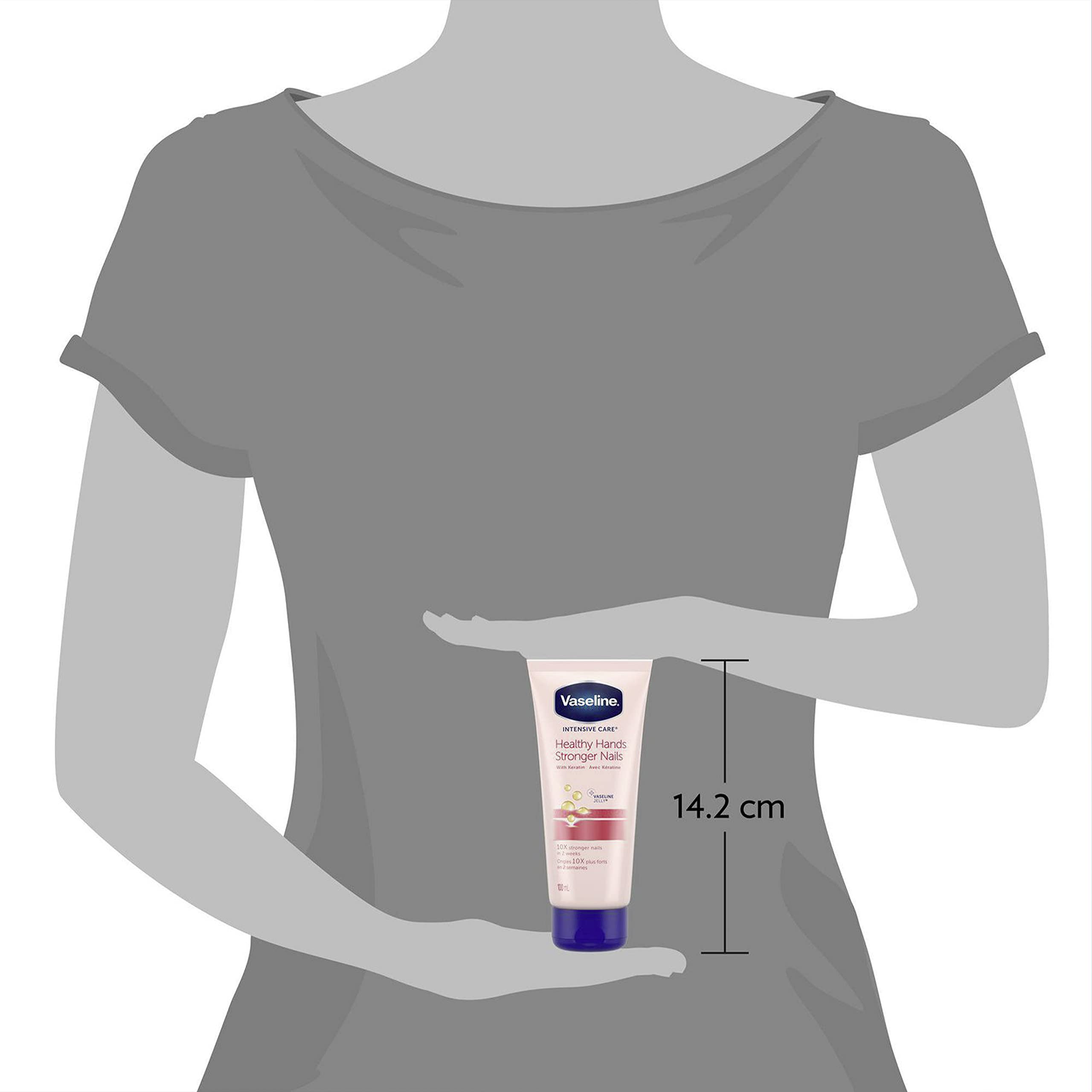 Vaseline Lotion, Healthy Hands Stronger Nails with Keratin 3-Pack – Intensive Care Hand Lotion with Petroleum Jelly, 3.4 Oz Ea