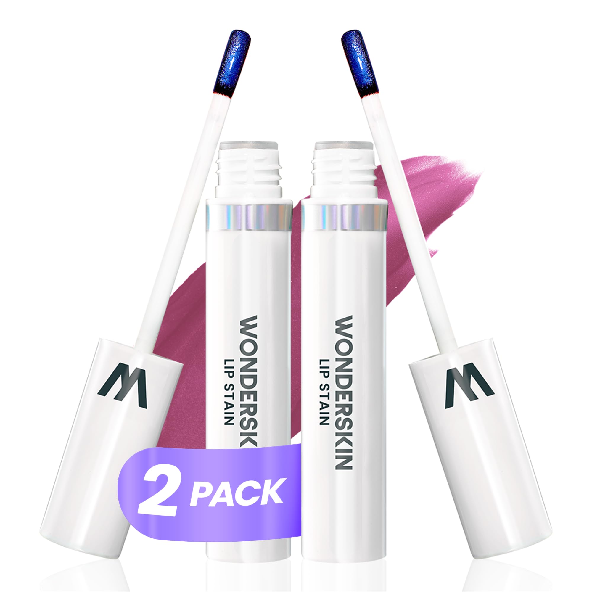 Wonderskin Wonder Blading Lip Stain Peel Off Masque, 2 Pack - Long Lasting, Waterproof and Transfer Proof Matte Nude Lip Tint Stain (Bella Masque)