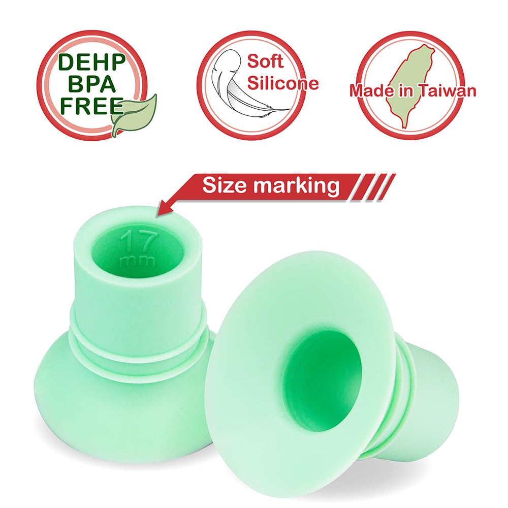 Nenesupply 1st Generation 17mm Flange Insert Compatible with Elvie Flange Pump Parts Elvie Stride Flange Medela Momcozy Spectra Flange Willow Reduce 24mm to 17mm Use as Elvie Inserts Medela Insert