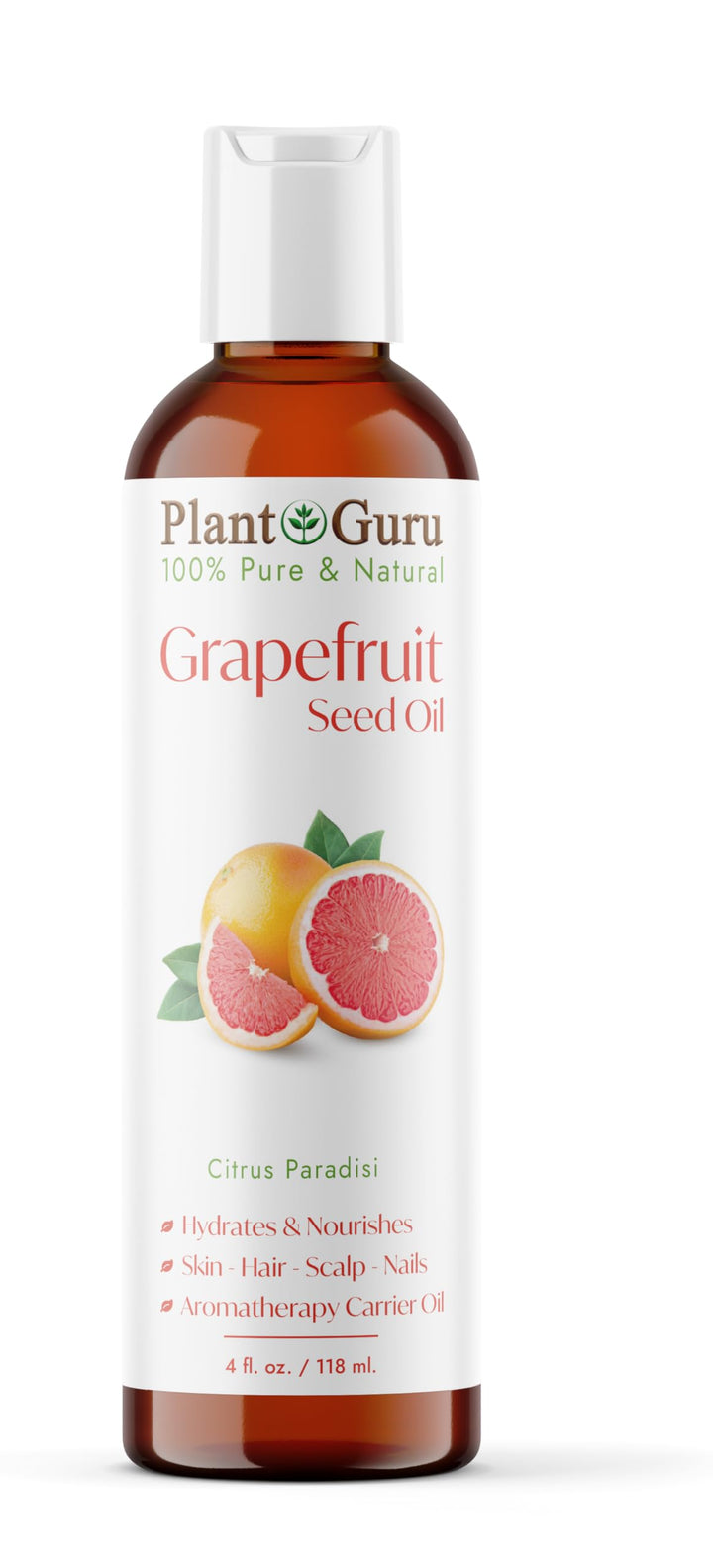 Grapefruit Seed Oil 4 fl. oz. Cold Pressed 100% Pure & Natural Carrier – Skin, Face, Body & Hair Growth Moisturizer. Great for DIY Creams, Lotions, and Lip Balms