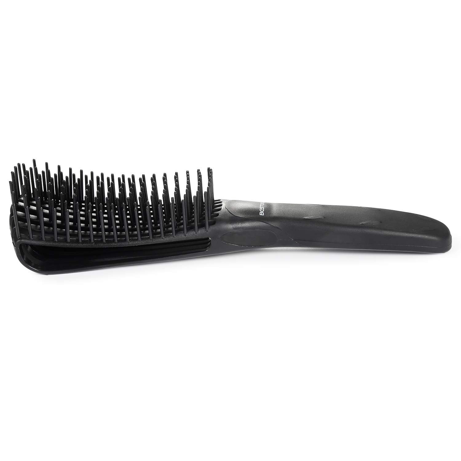 BESTOOL Detangling Brush, Detangler Brush for Natural Black/ Curly Hair Afro 3/4abc Texture, Faster n Easier Detangle Wet or Dry Hair with No Pain (Black)