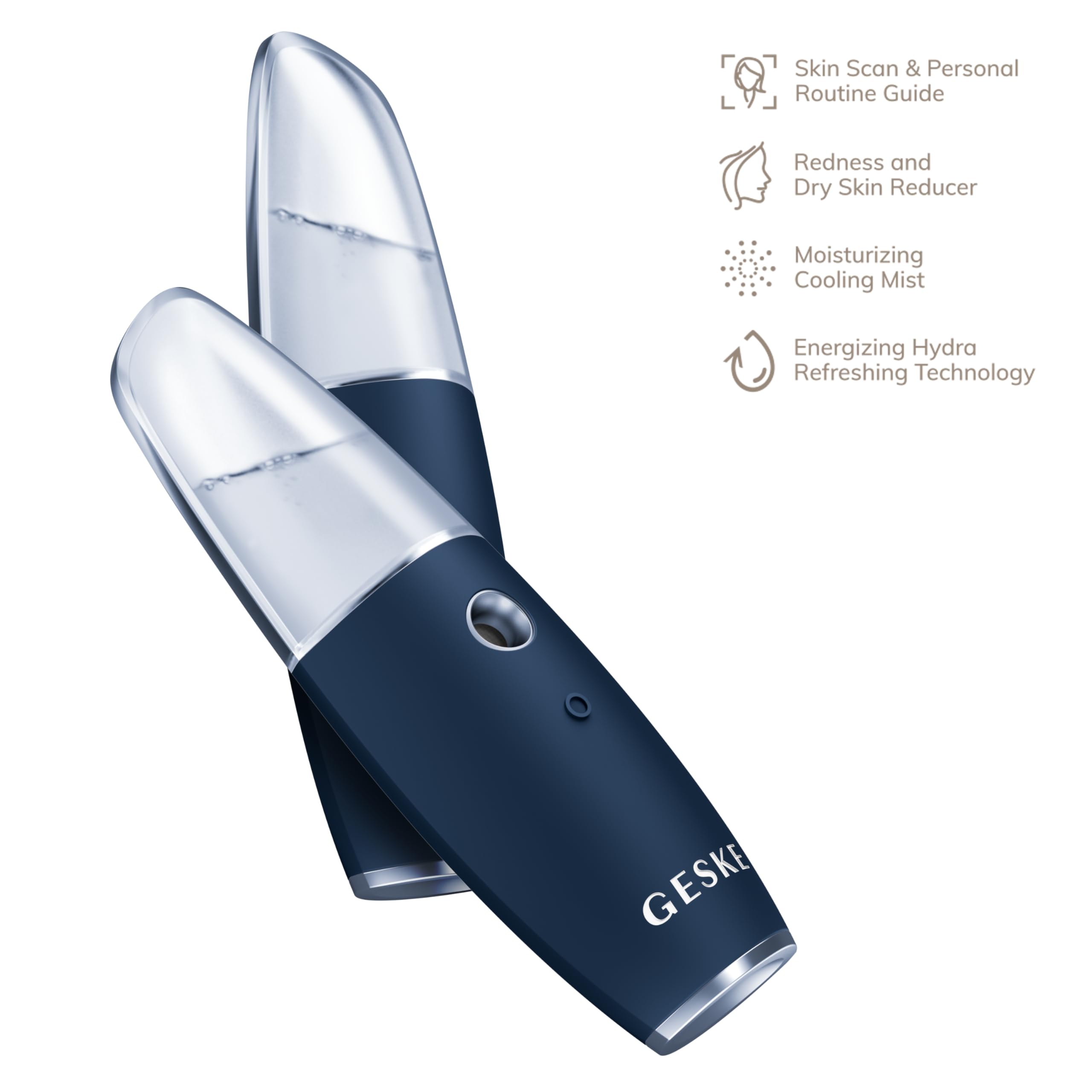 GESKE SmartAppGuided™ Facial Hydration Refresher | 4 in 1 | Water Atomizer | Moisturizing Spray Machine | Face Mister | Humidifier for Natural Glow | Reduce Redness & Dry Skin