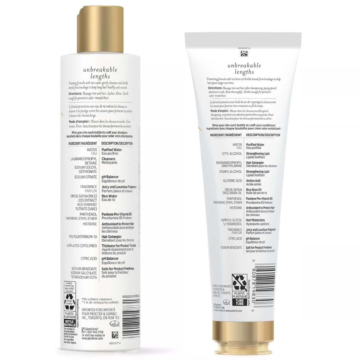 Pantene Nutrient Blends Unbreakable Lengths Shampoo and Conditioner Set