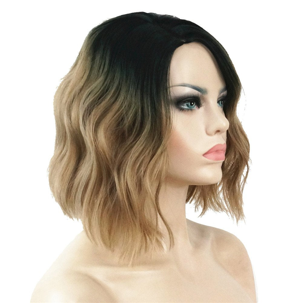 Aimole Short Wavy Heat Resistant Wig Bob Cuts Hairstyle...