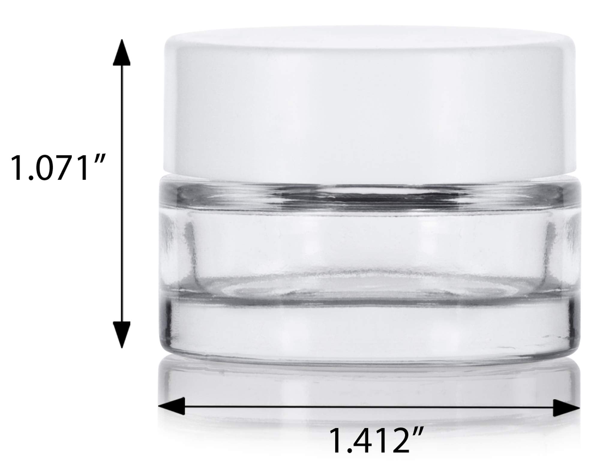Clear Glass 0.25 oz Thick Wall Balm Jars with White Foam Lined Smooth Lids (12 pack)
