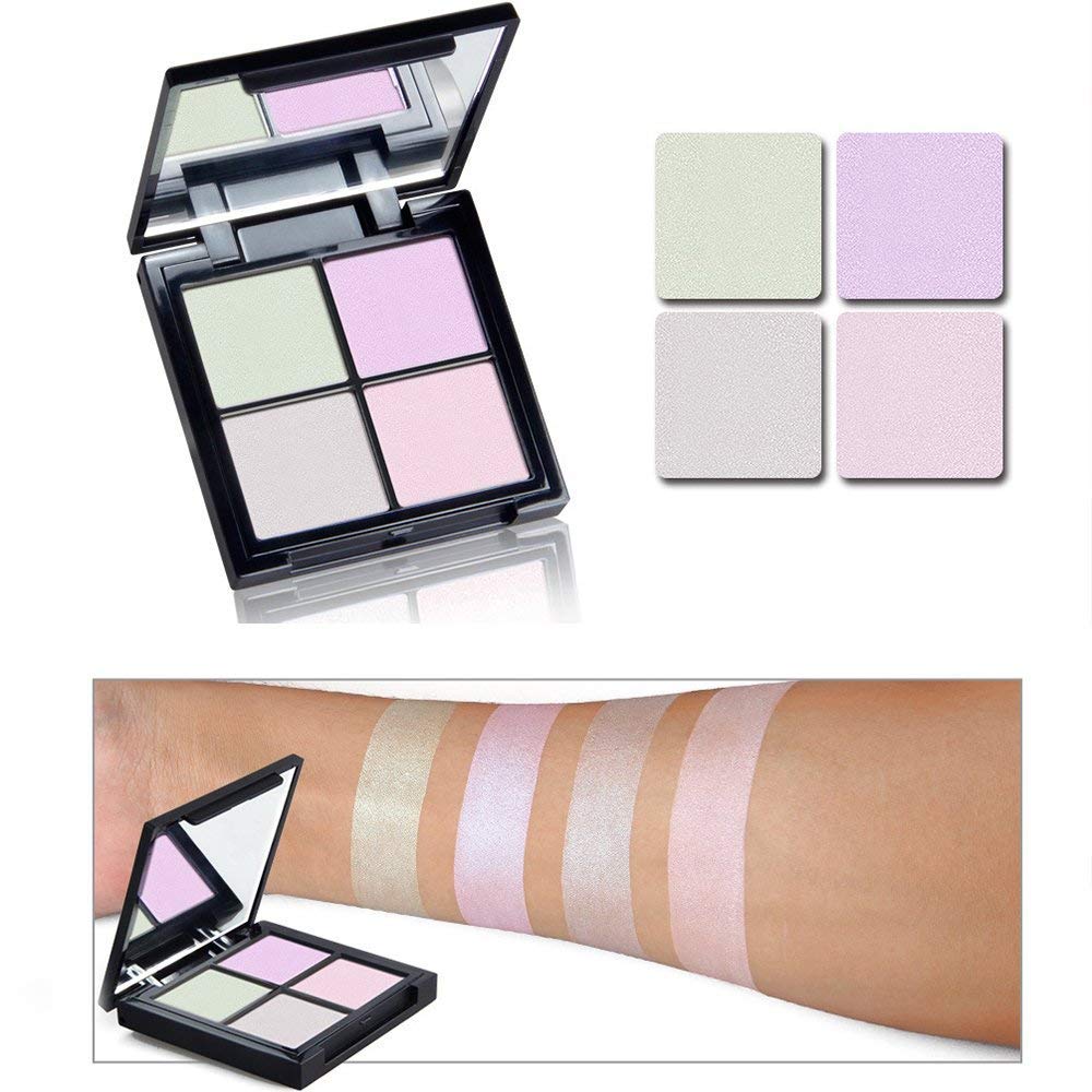 Highlighter 4 Colors Glow Kit Makeup Powder Face Illuminating Repair Highlighting Bronzer Palette