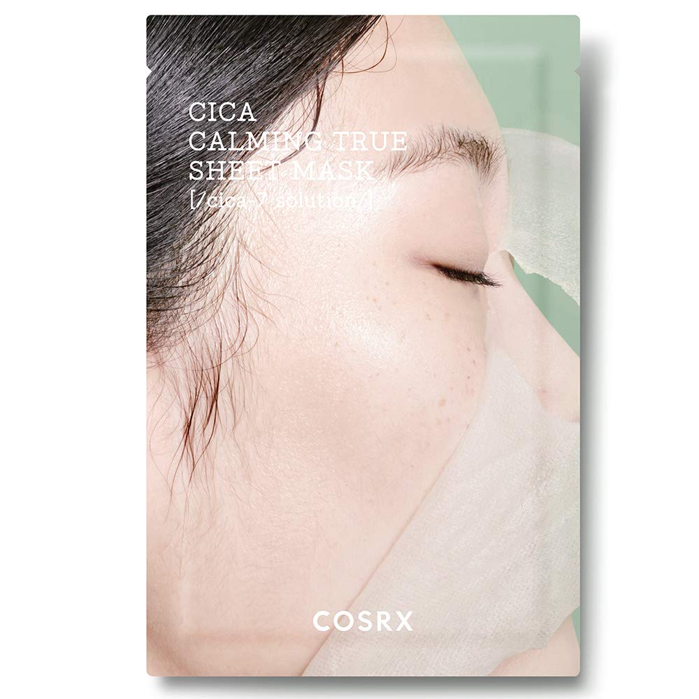 COSRX Cica Calming True Sheet Mask, 21ml/0.71 fl.oz, Centella Face Mask with Centella Asiatica, Lightweight Finish, Parabens Free, Korean Skin Care