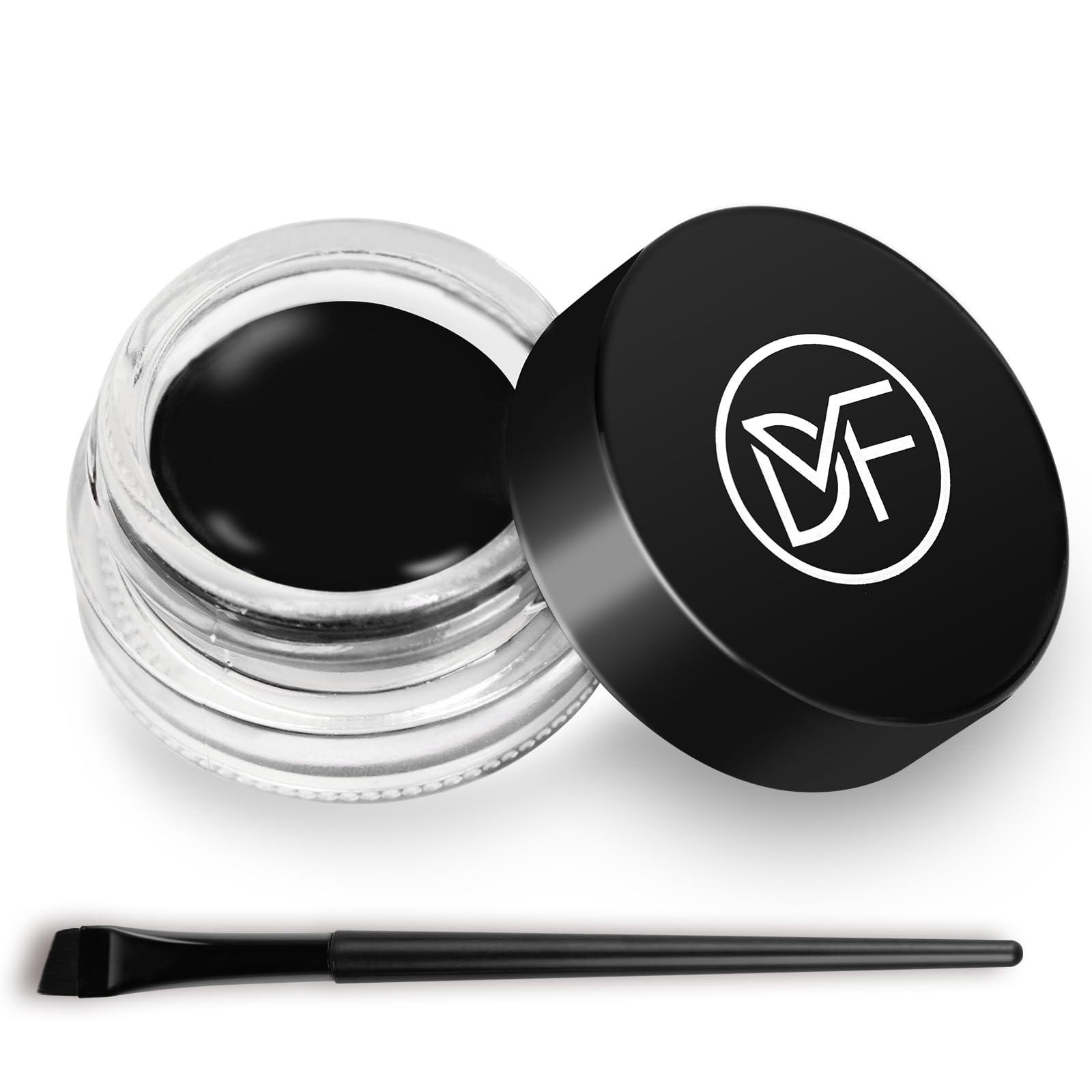 Eyeliner Gel Set,Long Lasting Waterproof Gel Eyeliner,High-Intensity Pigments Smudge-Proof Eye Liner Makeup With 5.51 IN Long Eyeliner Brush Water-Resistant Cream Eyeliner Gel 5G-Black