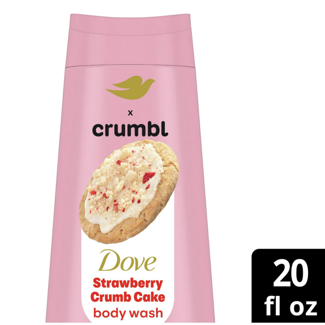 Dove Moisturizing Strawberry Crumb Cake Body Wash & Scrub Combo, 20oz Wash + 15oz Scrub, Limited Edition, Paraben & Sulfate Free, For Body, Improves Skin Texture, Moisturizes