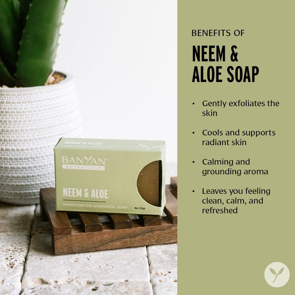 Banyan Botanicals Neem & Aloe Soap - Cooling and Soothing by Banyan Botanicals