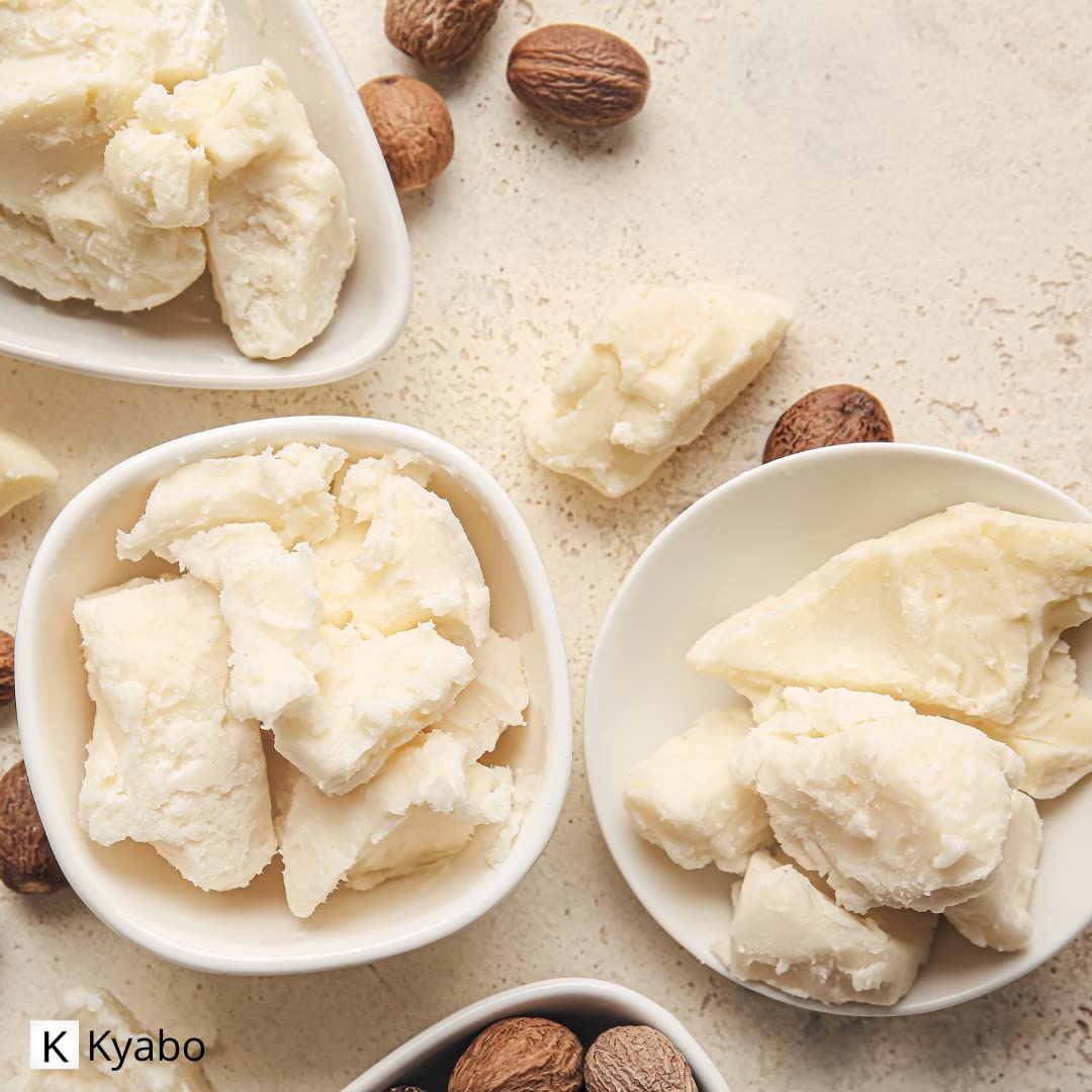 Kyabo New Pure African White Ivory Shea Butter 5Lbs Premium 100% Natural Virgin RAW Organic Grade A Unrefined Ghana Skin Beauty Care Face Body Hair Scalp Non GMO Natural Karite Organics