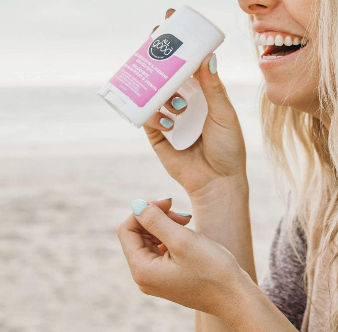 All Good Deodorant, Aluminum-free, Natural, Vegan (Rose Geranium & Jasmine, 2-pack, Powder, Unisex)