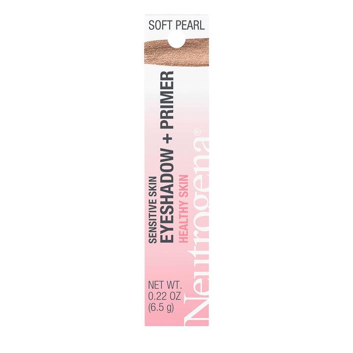 Neutrogena Sensitive Skin Eyeshadow + Primer, a Longwearing, 2-in-1 Metallic Eyeshadow for Sensitive Skin with Pro-Vitamin B5, Lightweight Cream-to-Powder Formula, Soft Pearl, 0.22 oz
