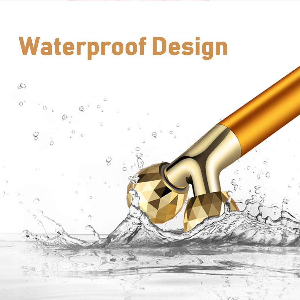 Yeamon 2-In-1 Beauty Bar 24K Golden Pulse Facial Face Massager, 3D Roller Electric Sonic Energy And T Shape Arm Eye Nose Head Massager Instant Face Lift, Anti-Wrinkles, Skin Tightening, Face