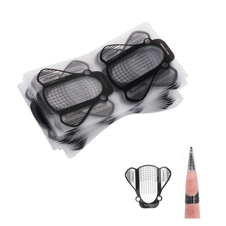 Tvoip 100Pcs/Pack Nail Forms Extension Tips Guide Extension French DIY Tool Acrylic UV Gel Nail Art Tools Builder Sticker Sculpting (Bee)