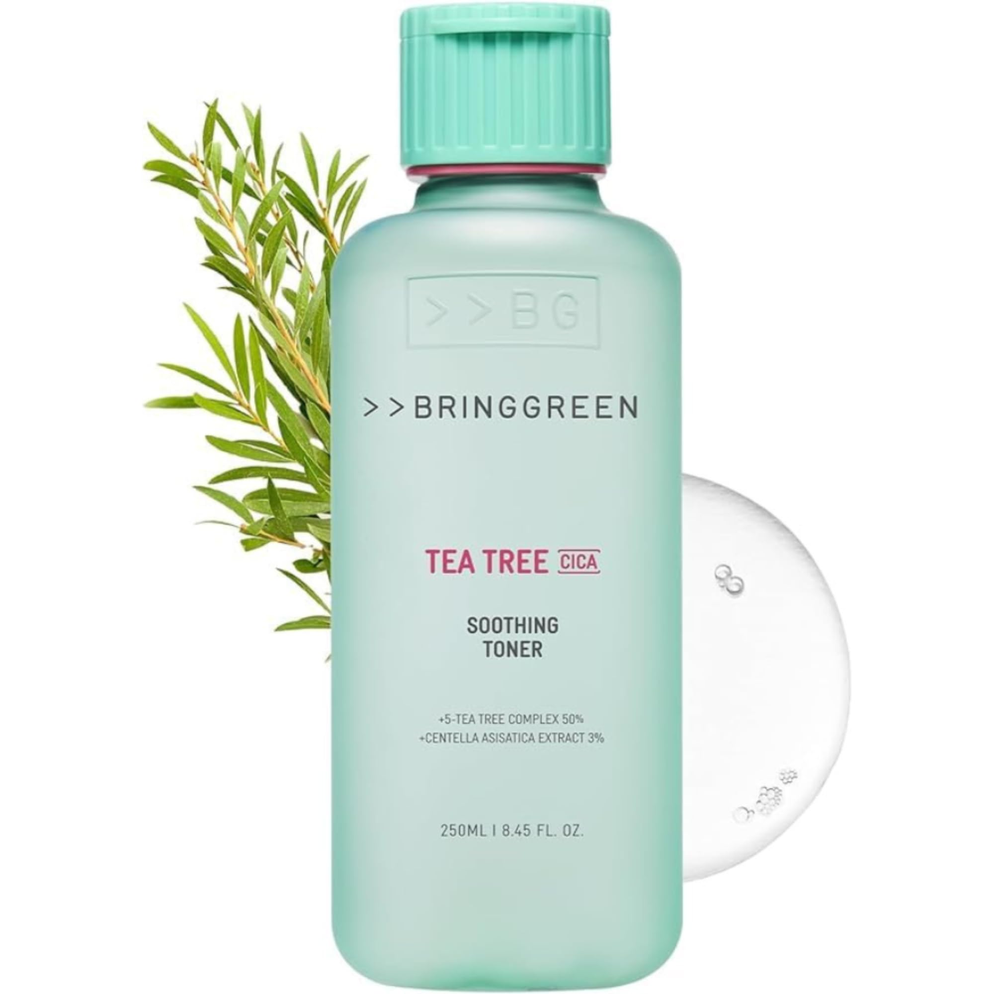 BRING GREEN Tea Tree CICA Soothing Toner | Mild Daily Skincare Routine for Cooling and Hydrating Effect (8.5 Fl. Oz., 250ml)