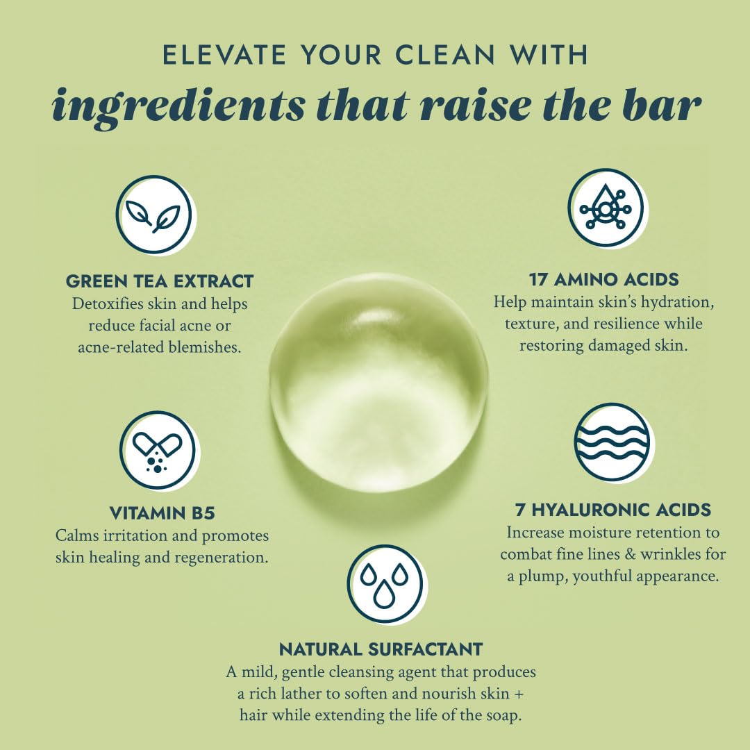 VOESH pH-Balancing Vegan Clear Soap for Sensitive Skin - Unscented, Mild Cleansing Bars for Face & Body - Gentle, Natural Soap for Women and Men - Fragrance Free