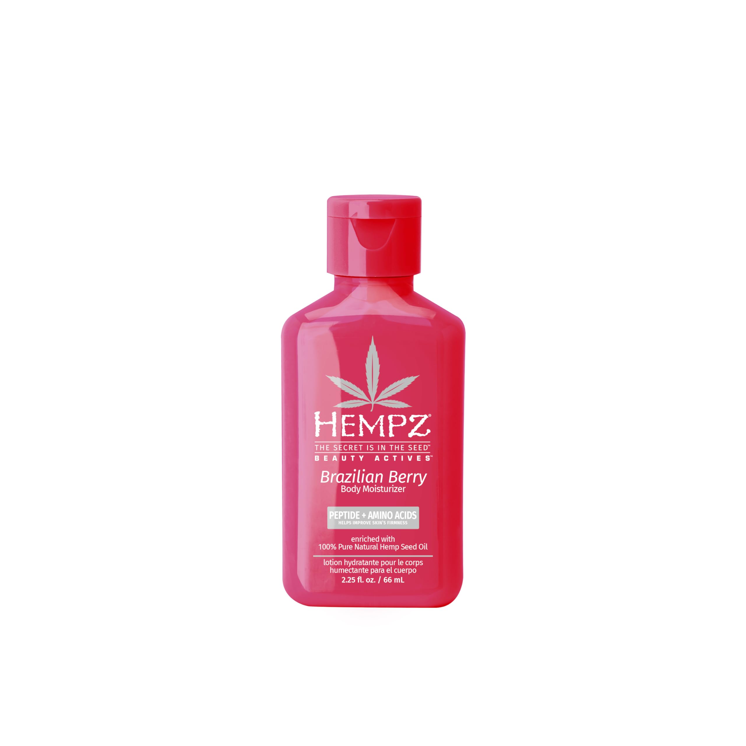 Hempz Mini Brazilian Berry Beauty Actives Lotion, Hydrating Moisturizer for Body, Hands and Feet 2.25 oz.