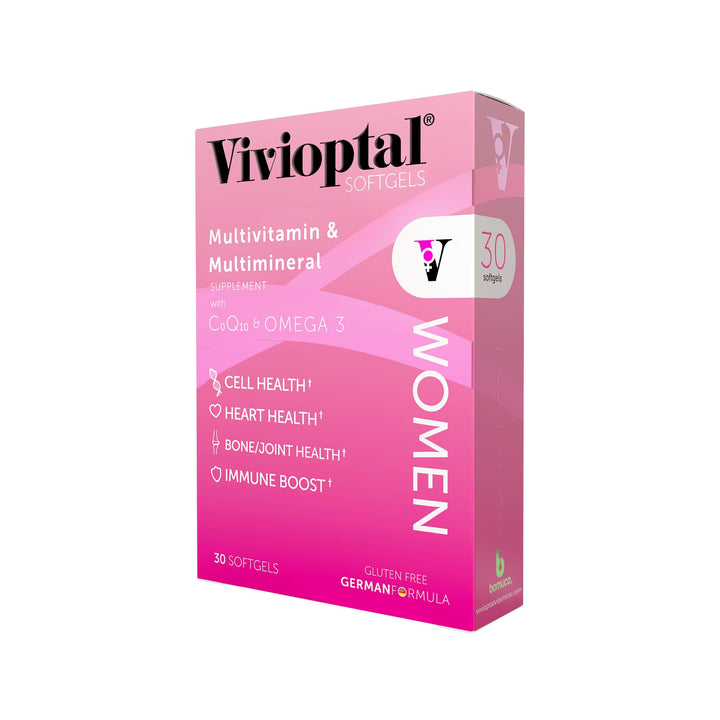 Vivioptal Women, 30 Capsules, CoQ10 & Omega-3, Multivitamin & Multimineral, Gluten Free, German Formula