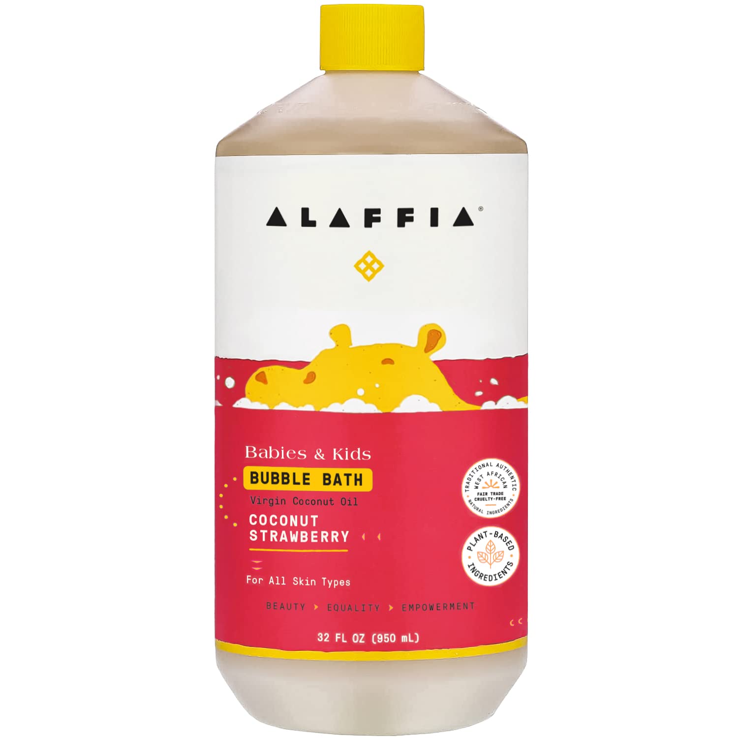 Alaffia Kids Bubble Bath, Coconut Strawberry 32 FZ