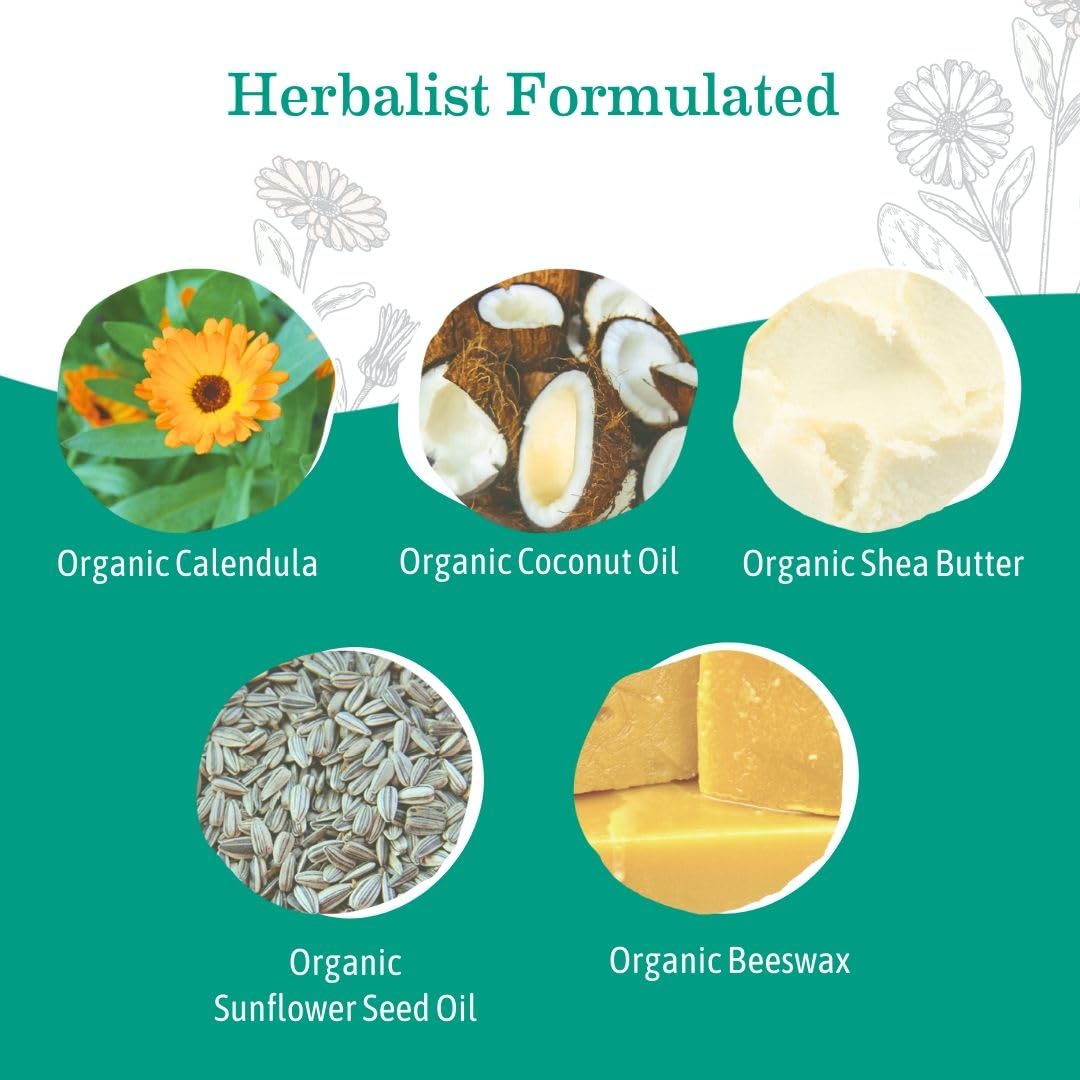 Earth Mama Organic Baby Face Nose & Cheek Balm | Moisturizer with Calendula Oil for Dry Skin Care, Natural Petroleum Jelly Alternative (2-Fluid Ounce)