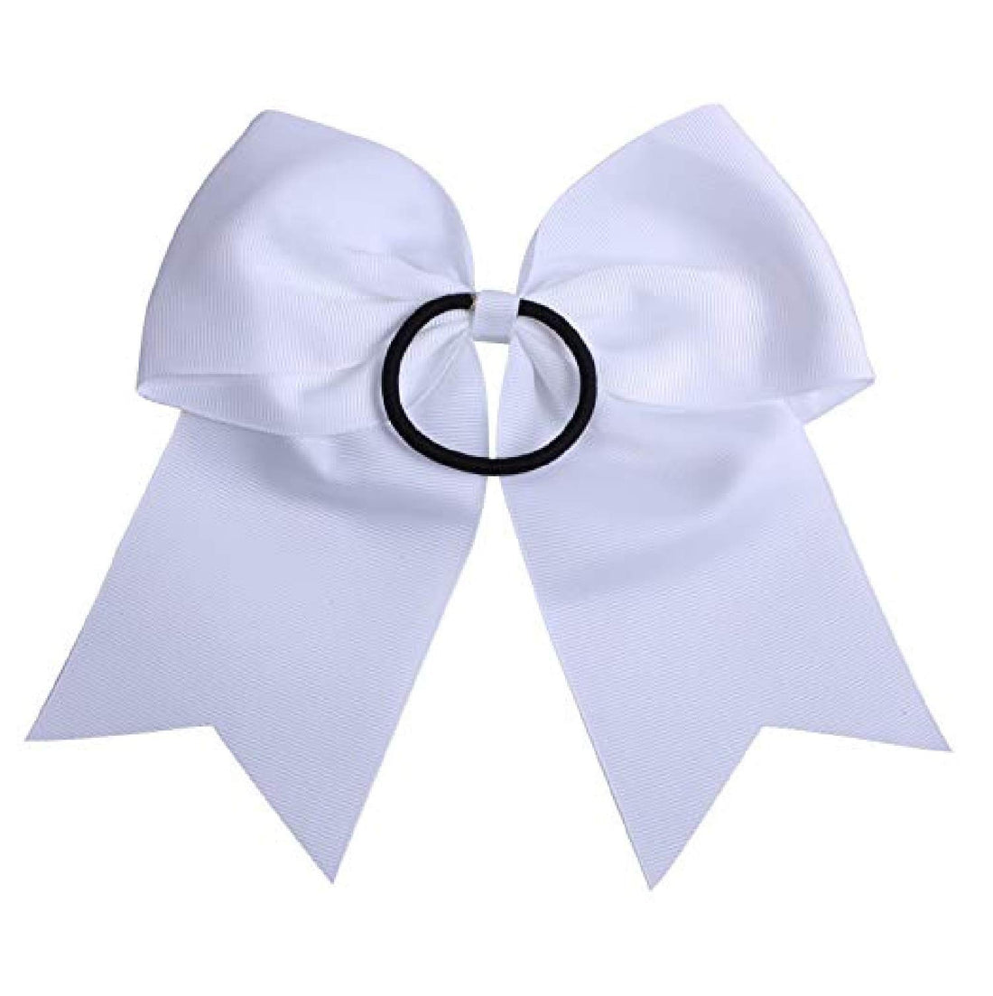 Hot Pink: 7 Jumbo Cheer Bow Big Hair Bows with Ponytail Holder Large Classic Accessories for Teens Women Girls Softball Cheerleader Sports Elastics Ties Handmade by Kenz Laurenz (Hot Pink)