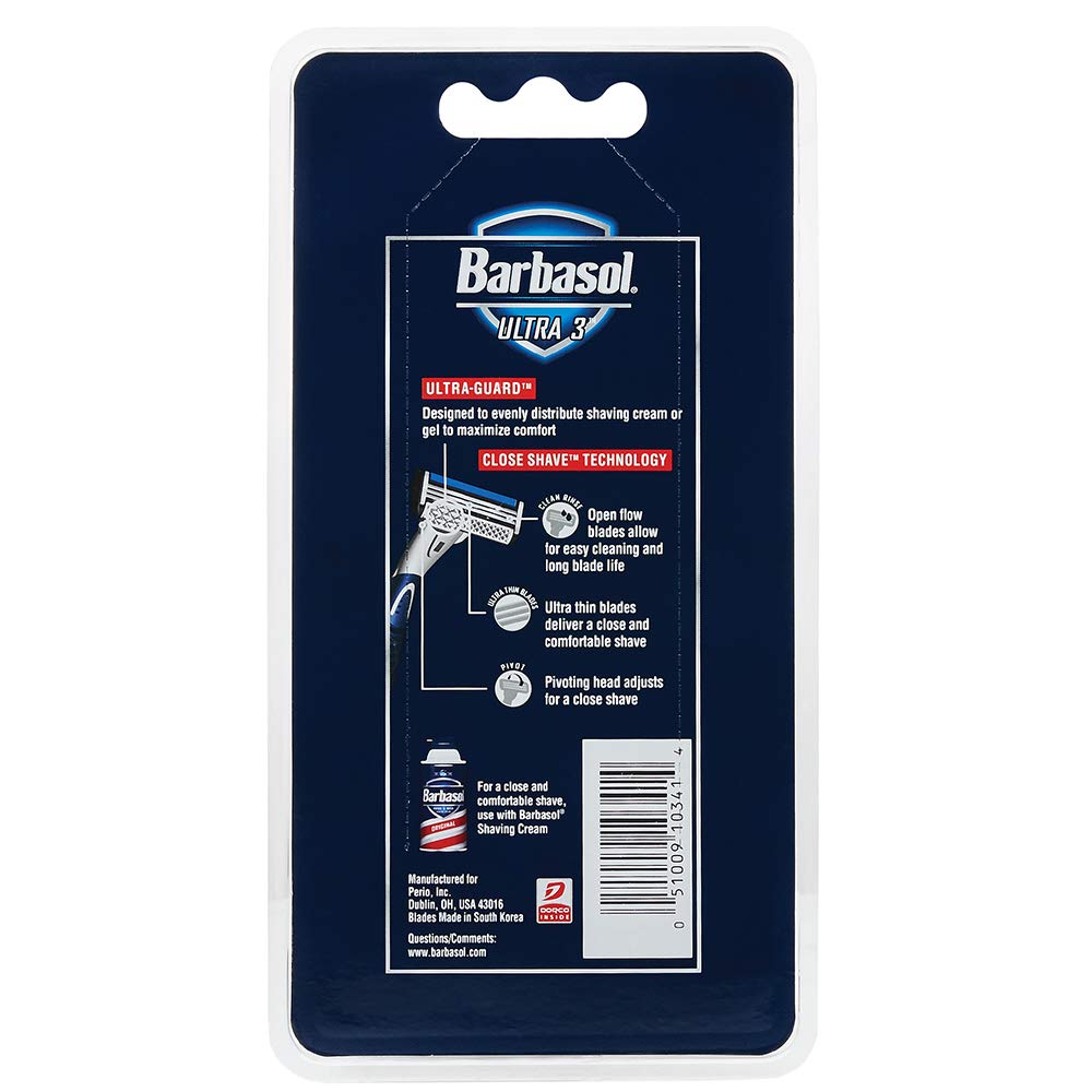 Barbasol Premium Disposable Ultra 3 Razor, 4 Count