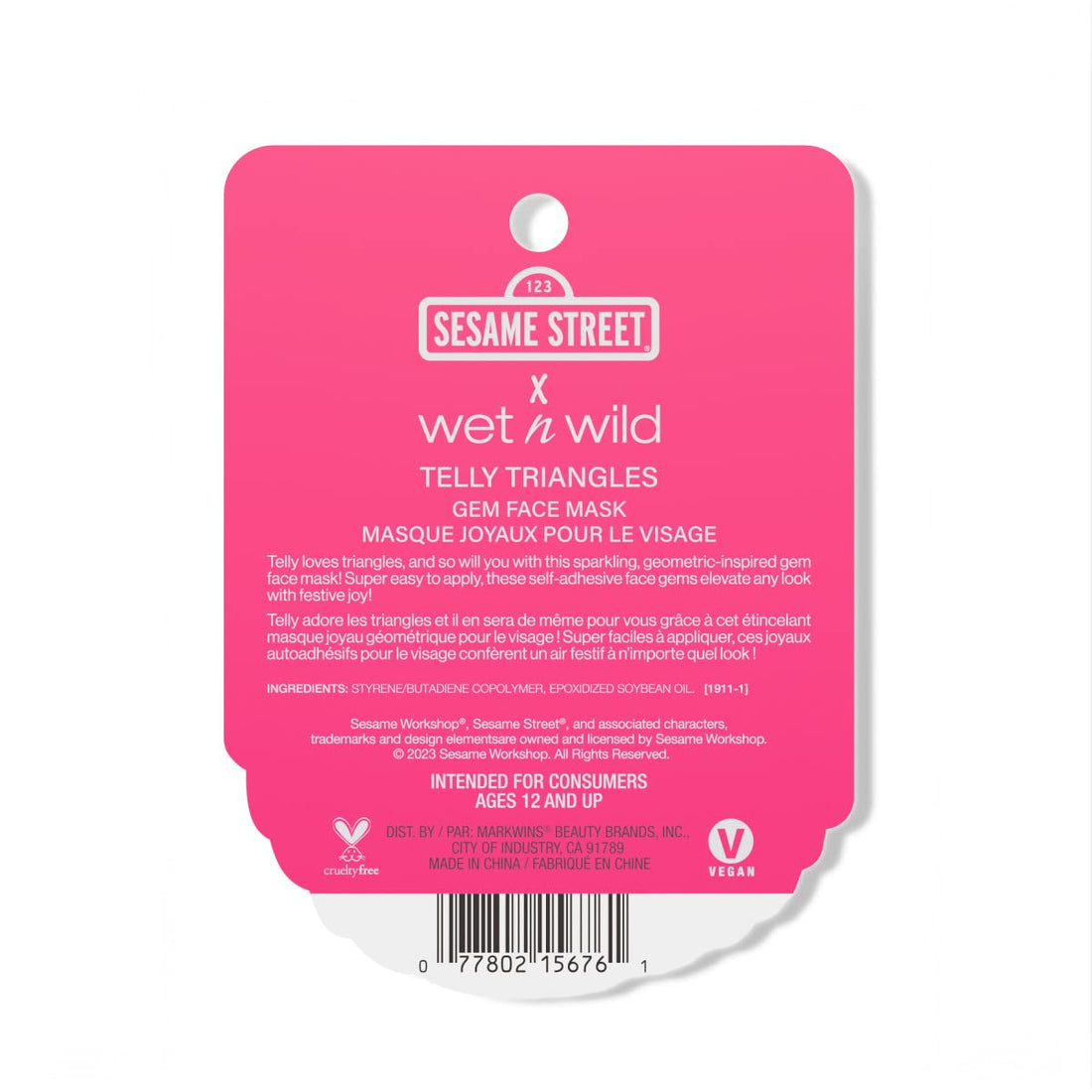 wet n wild x Sesame Street, Telly Triangles Gem Face Masks