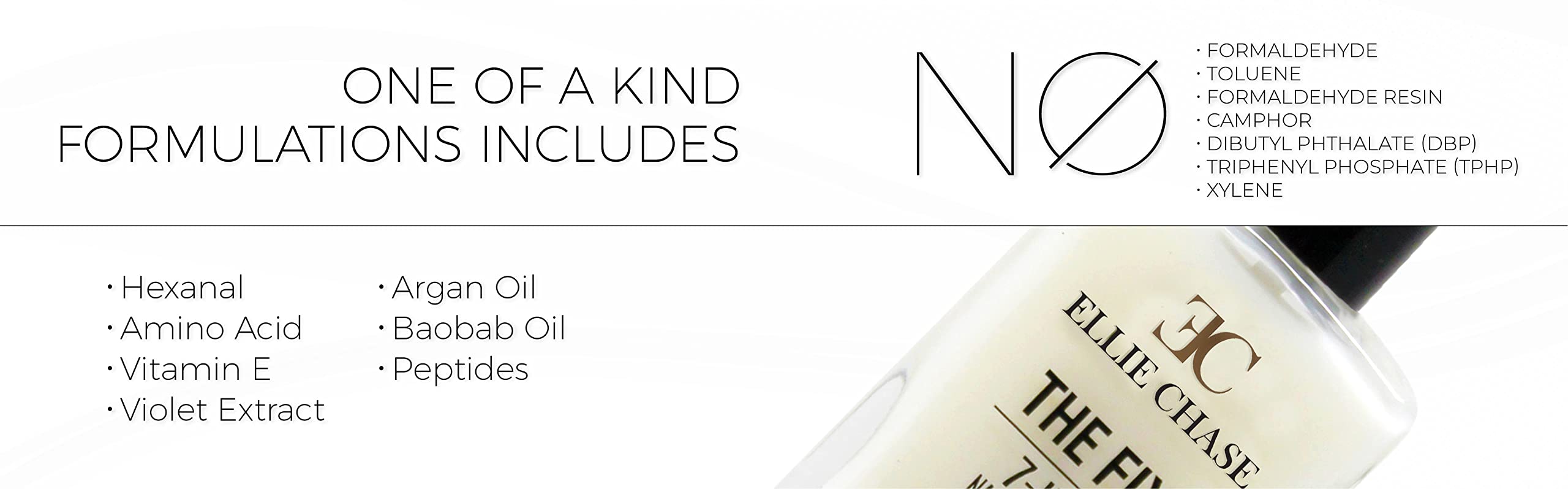 Ellie Chase 7 in 1 Nail Treatment 0.5 oz Contains Peptides, Vitamin E, Violet Extract, Oils, Amino Acids, Hexanal ââ‚¬â€œ hydration, nutrition, strength, smoothing, hardening, protection, shine