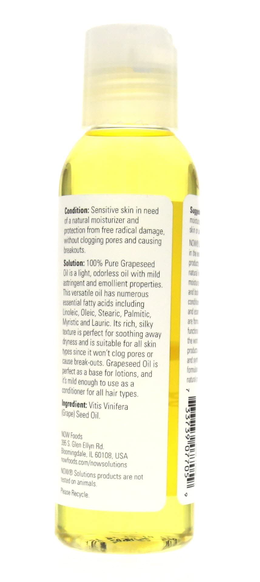 NOW Grape Seed Oil, 4-Ounce (Pack Of 2)