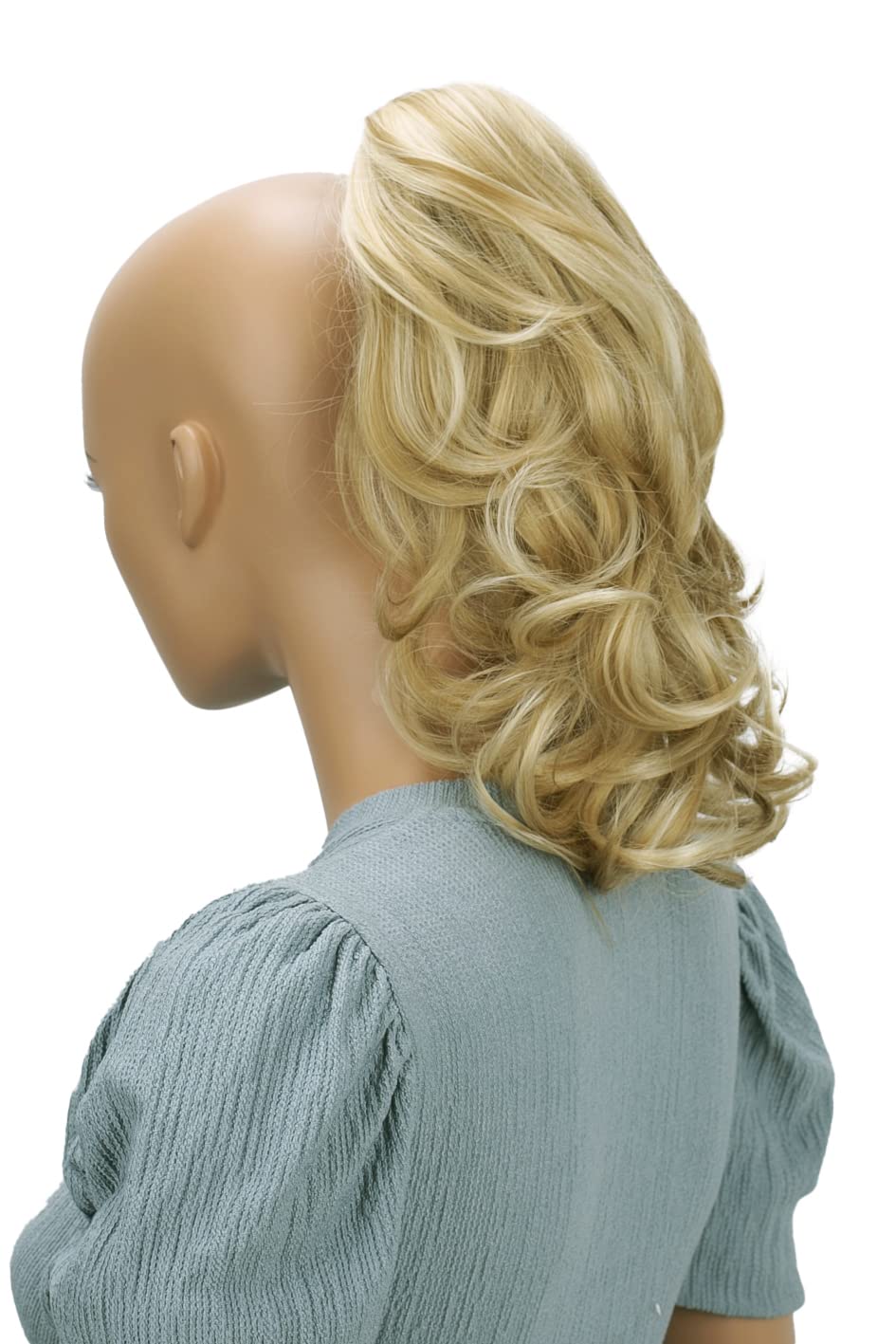 Prettyshop Hairpiece Light Blonde Mix H83: Prettyshop 14Hair Piece Ponytail Extension Straight Light Curled Nature Looking Heat-Resisting Different Colors (Light Blonde Mix H83)