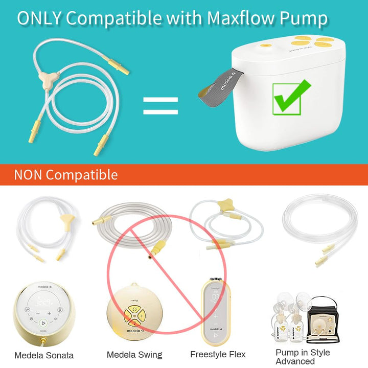 PumpMom Replacement Tubing for Medela Maxflow, ONLY Compatible with New Pump in Style Maxflow Breast Pump Parts