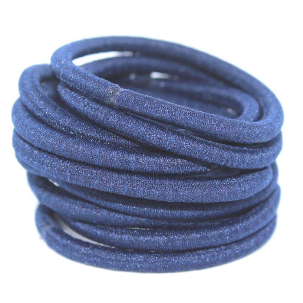 10 Pcs, Dark Slate Blue: La Tartelette 4 Mm Elastic Bands Hair Ties Children Rubber Hair Headbands - 10 Pcs (Dark Slate Blue)
