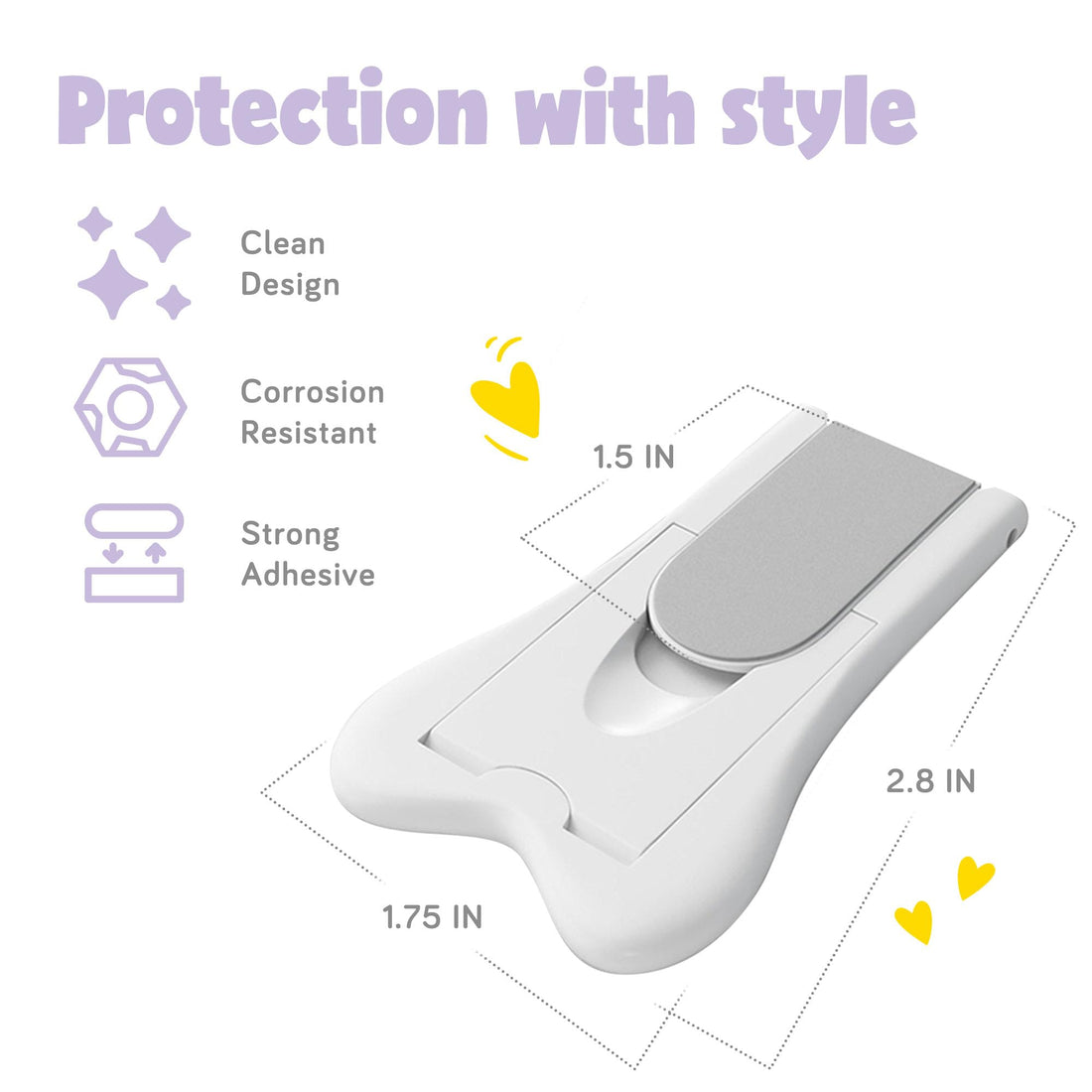 Child Safety Locks for Cabinets and Drawers, Sliding Door Lock, Easy-to-Install Cabinet Locks for Babies, Baby Cabinet Safety Latches, Set of 2, White - Ashtonbee (Pack of 2)