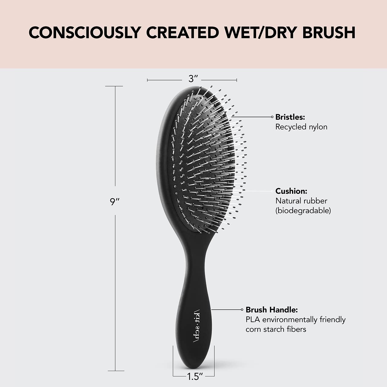 Kitsch Premium Wet & Dry Brush for Women, for Frizz-free Healthy Hair and Easy Combing