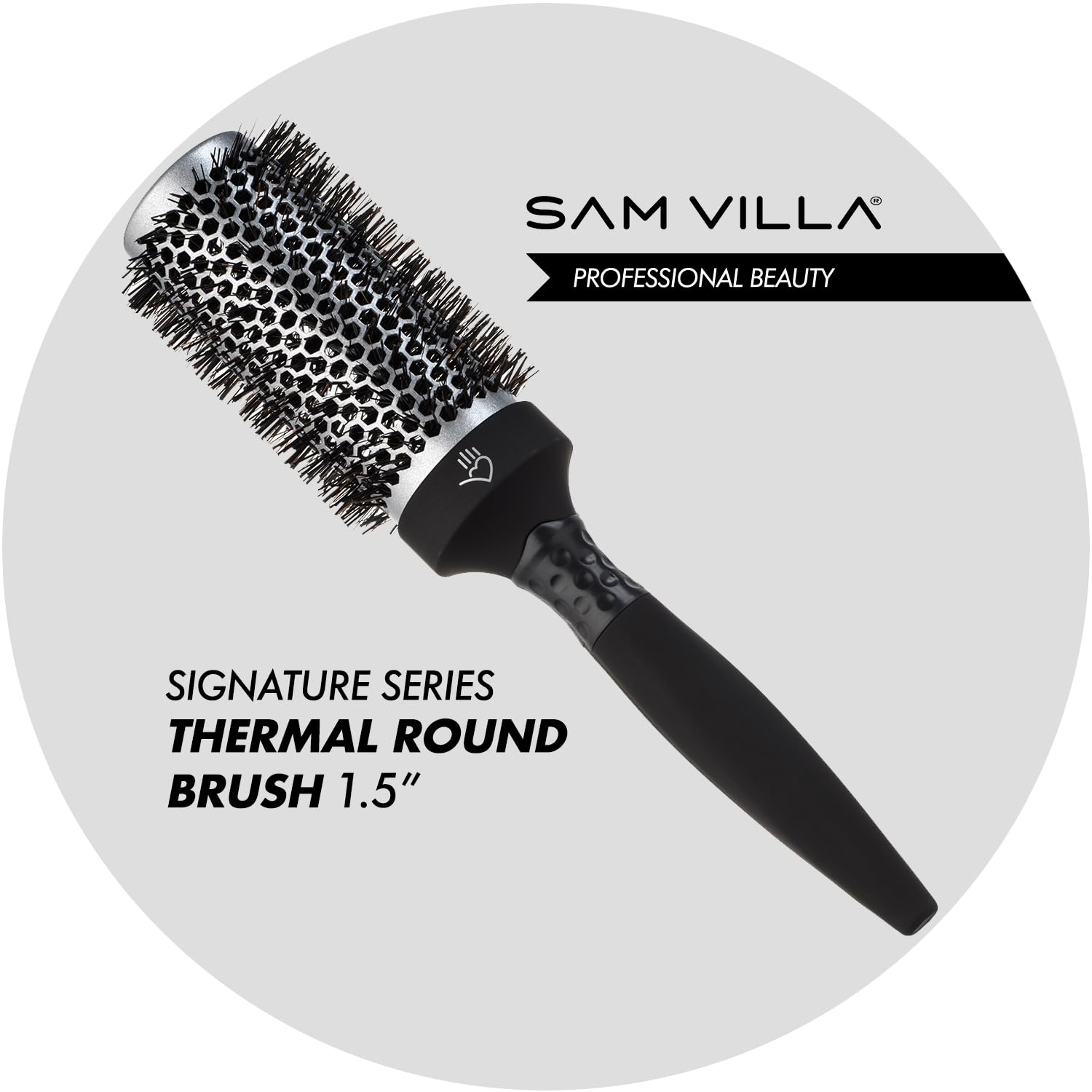Sam Villa Signature Nylon and Boar Bristle Hair Brush Thermal Round Styling Brush