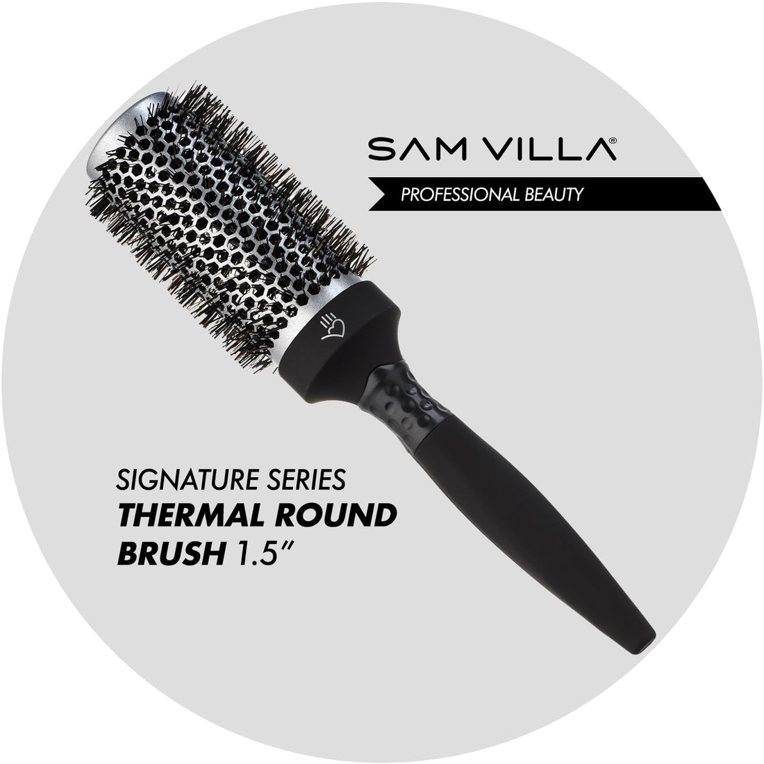 Sam Villa Signature Nylon and Boar Bristle Hair Brush Thermal Round Styling Brush