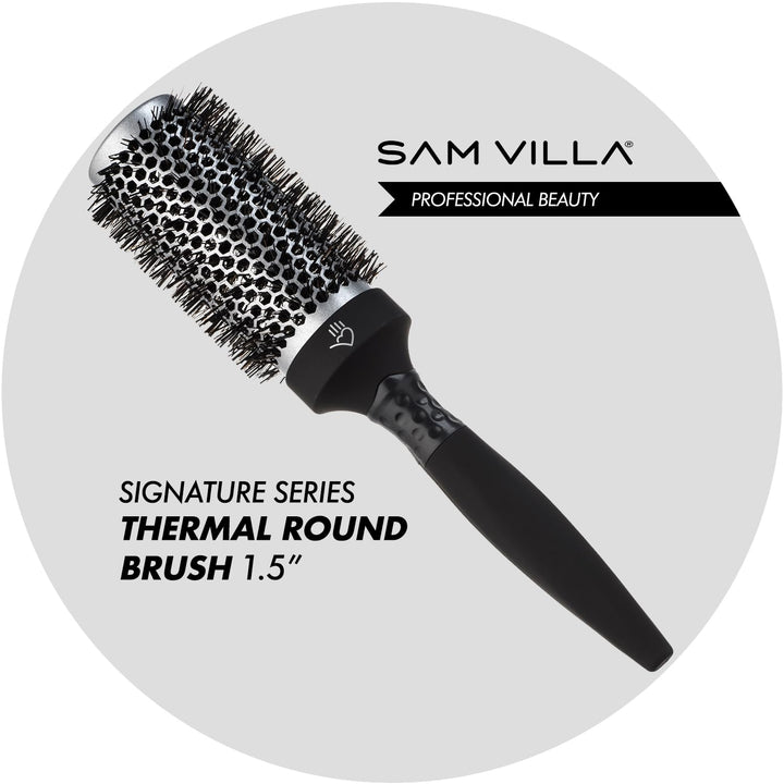 Sam Villa Signature Nylon and Boar Bristle Hair Brush Thermal Round Styling Brush