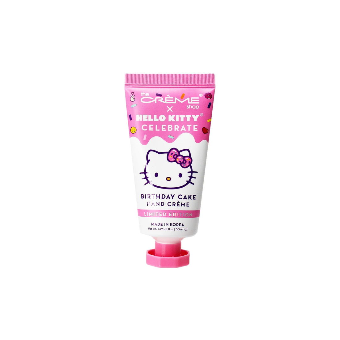 The Crème Shop x Sanrio Hello Kitty Moisturizing Hand Crème - Indulgent Shea Butter and Vitamin E Formula for Soft Smooth Hands (Birthday Cake)