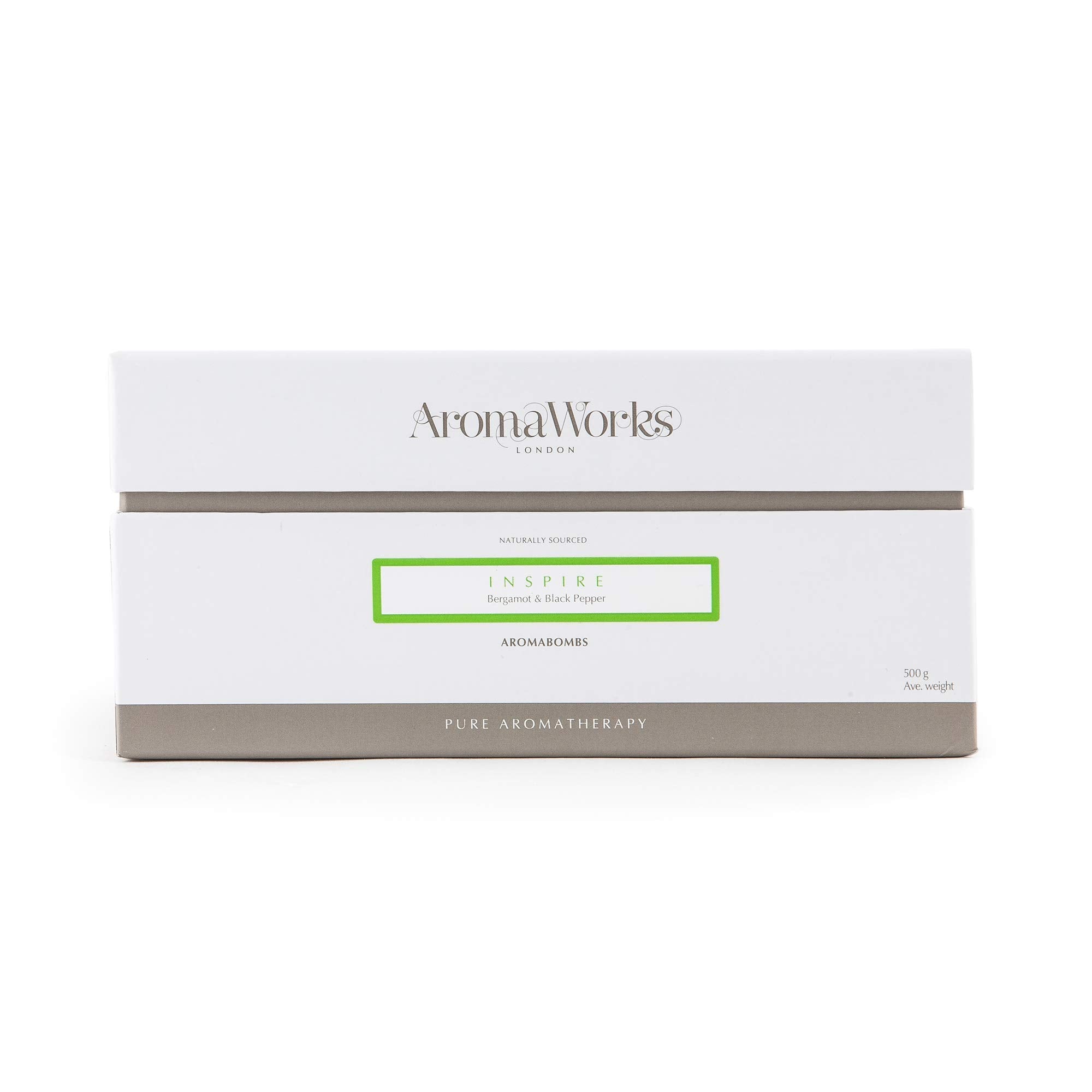 AromaWorks Inspire AromaBomb Bath Bomb - Black Pepper, Lime and Bergamot Aromas - Revive, Energize & Motivate - Natural, Vegan, Cruelty Free - 8.81 oz Each (2-pack)