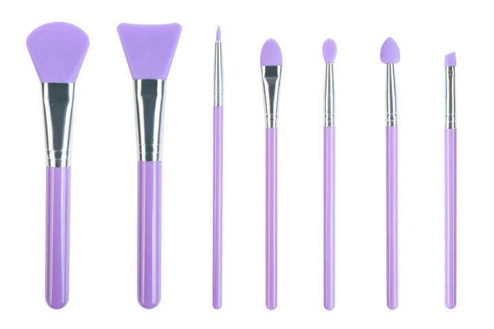 Lormay 7-Piece Silicone Makeup Brush Set: Face Mask, Eyeliner, Eyebrow, Eye Shadow, Lip Cosmetic Bru