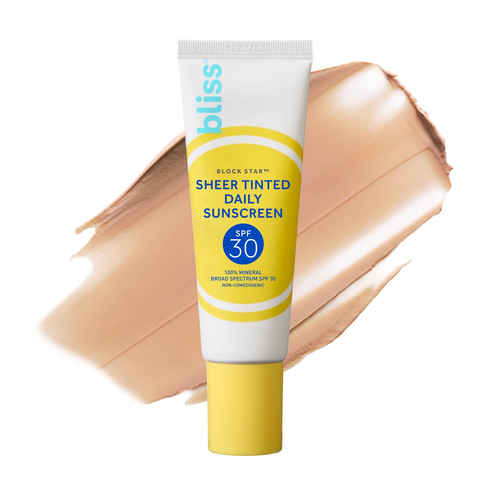 Bliss Block Star SPF 30 Daily Tinted Sunscreen with Zinc Oxide, Sunscreen & Makeup Primer- All Skin Tones - 100% Mineral Broad Spectrum Sunscreen with Titanium Dioxide & Antioxidant Blend,- 1.4 fl oz.