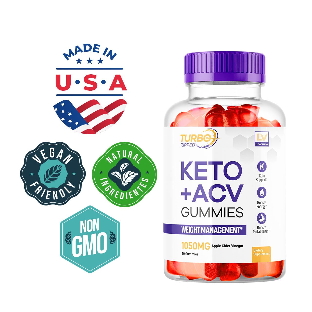 Turbo Ripped Keto Weight Loss ACV Gummies, Turbo Ripped Keto ACV Gummies, Turbo Ripped Gummies, TurboRipped Keto ACV Apple Cider Vinegar Advanced Multivitamin Healthy s Gummys, 1 Month
