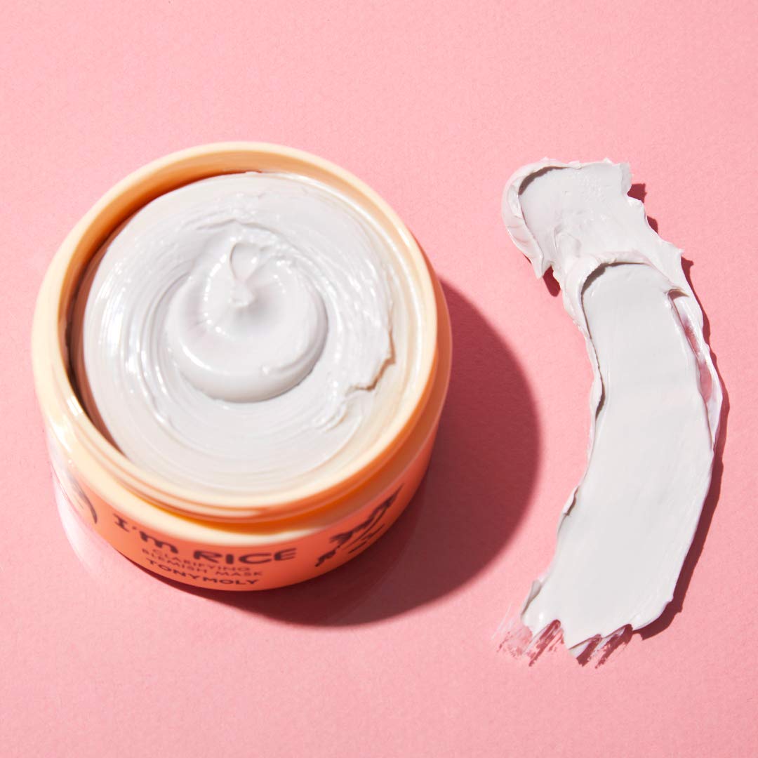 TONYMOLY I'm Rice Clarifying Blemish Clay Mask, Korean Face Mask, Easter Basket Stuffer, Facial Mask Detoxifiies, Reduces Redness & Soothes Irritated Skin, Kaolin Clay & Fermented Rice, 100ml
