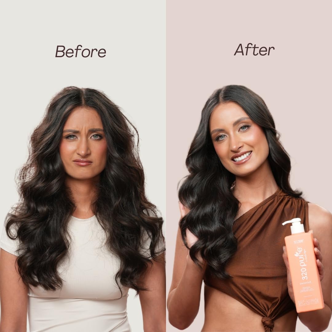 320Pure Smoothie Leave In Conditioner 16oz Pump Bottle, Sulfate Free, Color Safe & Lightweight Formula, Deep Repair Moisturizing Detangler for Frizzy, Curly, Thick, Wavy, Dry & Damaged Hair