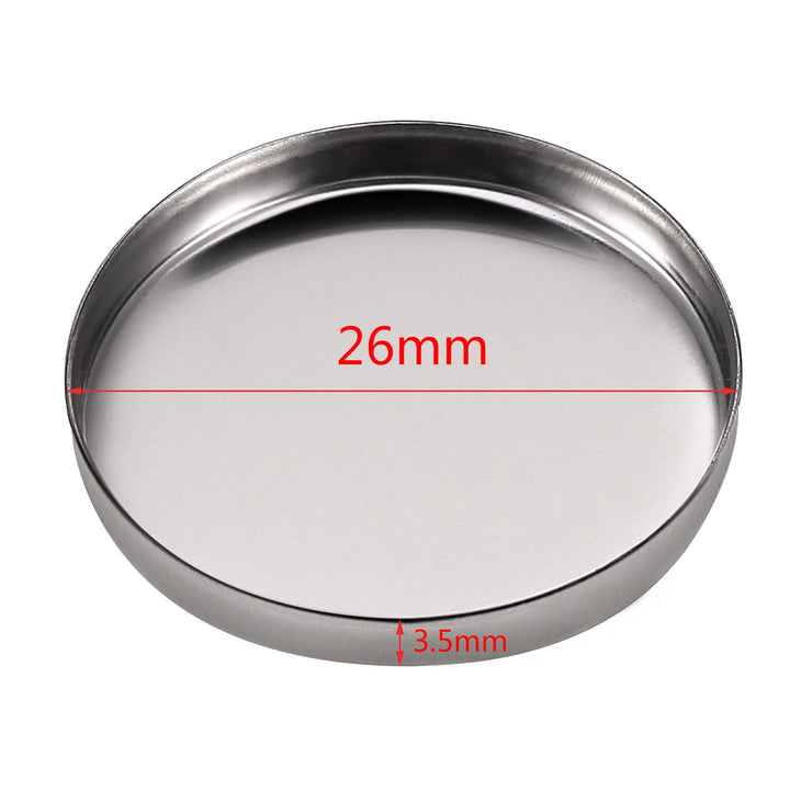 Pangda 50 Pack Empty Round Metal Tin Palette Pans Cosmetic Eyeshadow Blush Lipstick Organizer Size 26 mm for Magnets Cosmetic Palettes