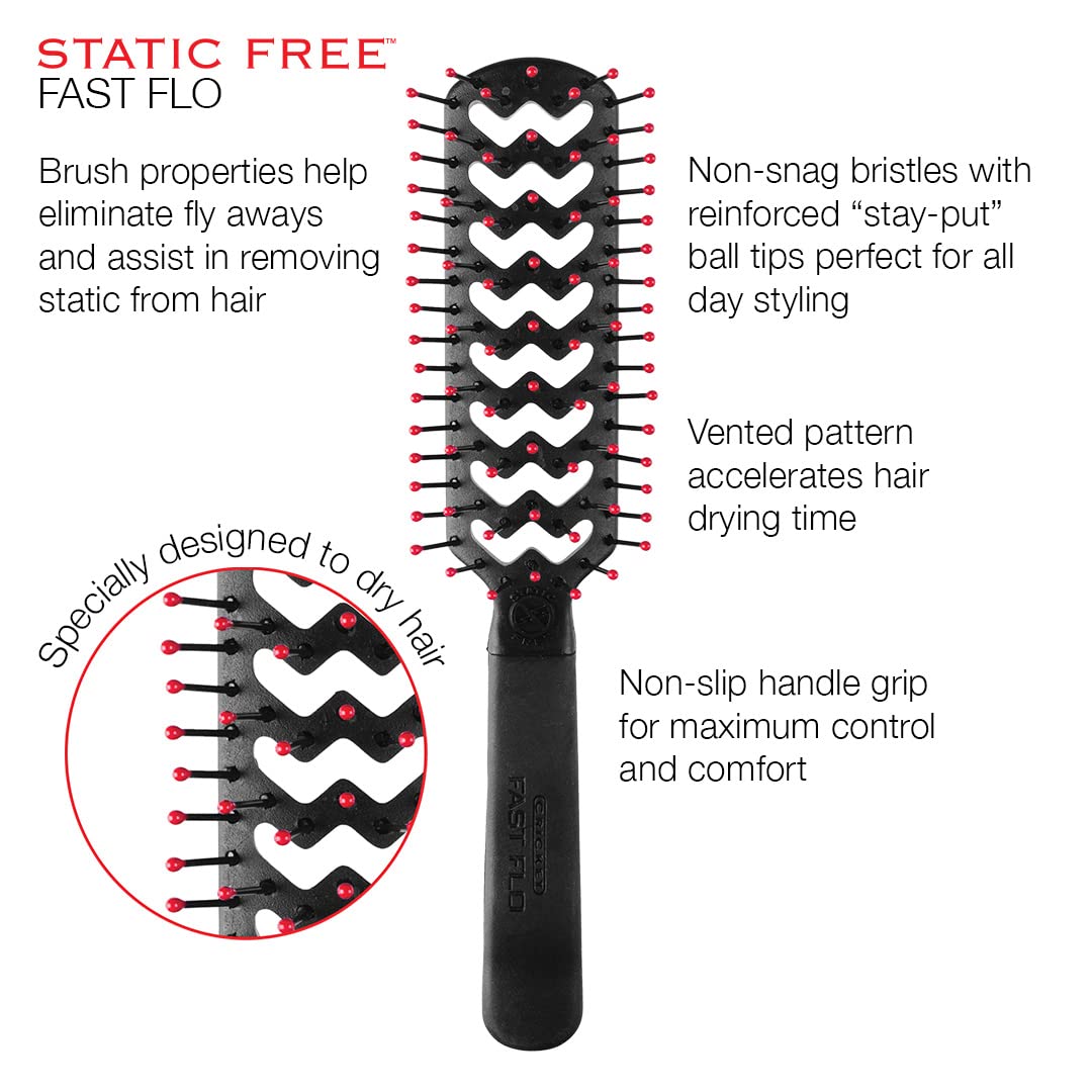 Cricket Static Free Fast Flo Hair Brush