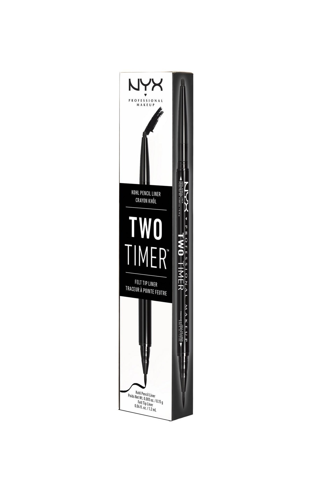 Nyx Professional Makeup Two Time Eye Liner, Jet Black, 1g
